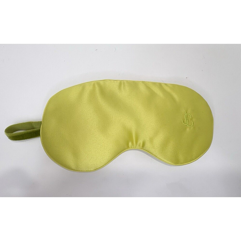 Jimmy Choo Bardo Flat Satin Slippers w Silk Eye Mask Gift Set Lime Green EU 36 6 - Picture 14 of 14